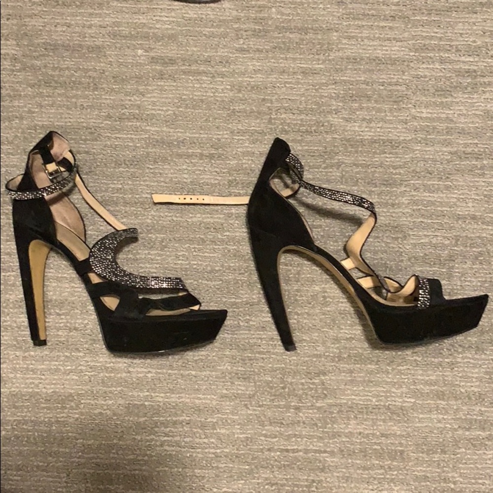 Black suede Platform Sandal